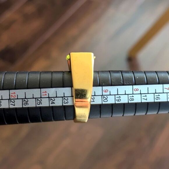 Size 10 Gold Plated Lemon Quartz and Faux Diamond Ring - Picture 7 of 7